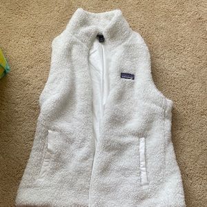 Patagonia Womens White Fleece Vest Size Medium